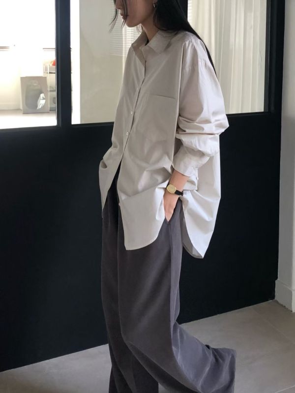 側釦挺版襯衫 側釦襯衫