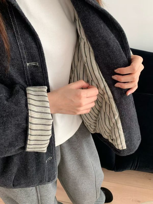 磨毛丹寧外套 舖棉外套