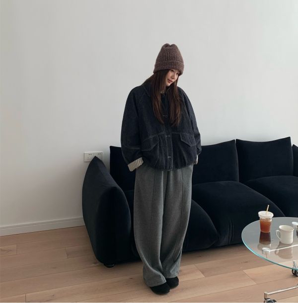 磨毛丹寧外套 舖棉外套