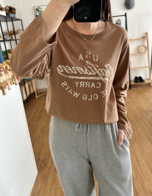 美式風薄長袖Ｔ 美式風格Ｔ