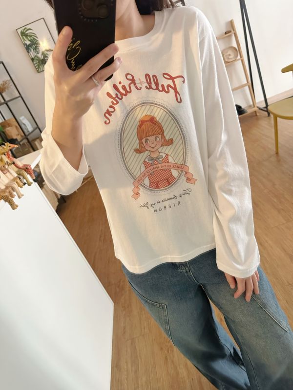 可愛女孩磨毛棉Ｔ 磨毛棉Ｔ