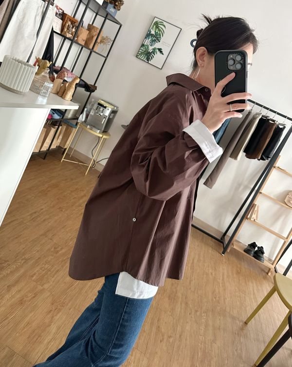 側釦挺版襯衫 側釦襯衫