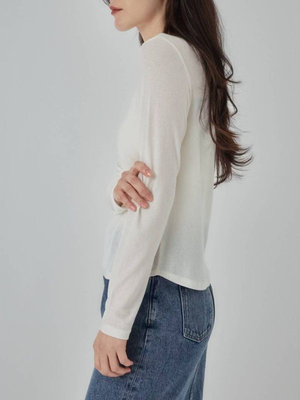 圓領羅紋棉上衣 羅紋棉Ｔ