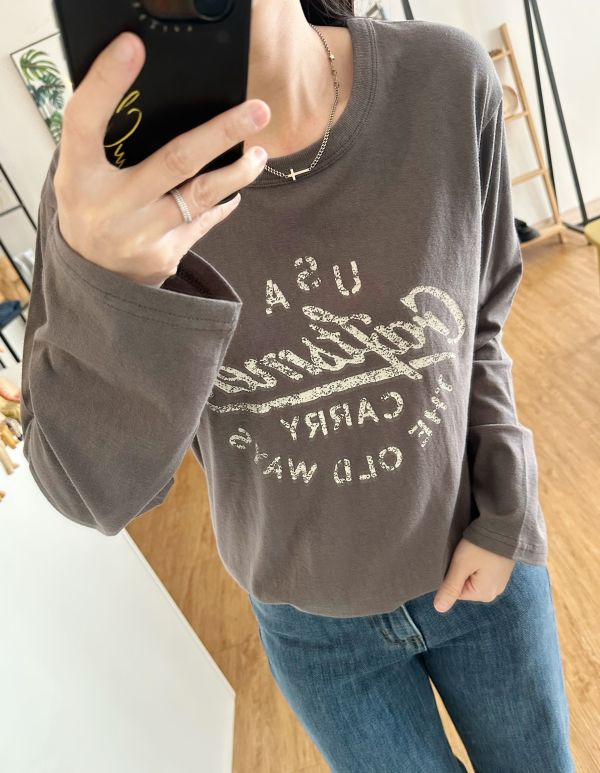 美式風薄長袖Ｔ 美式風格Ｔ