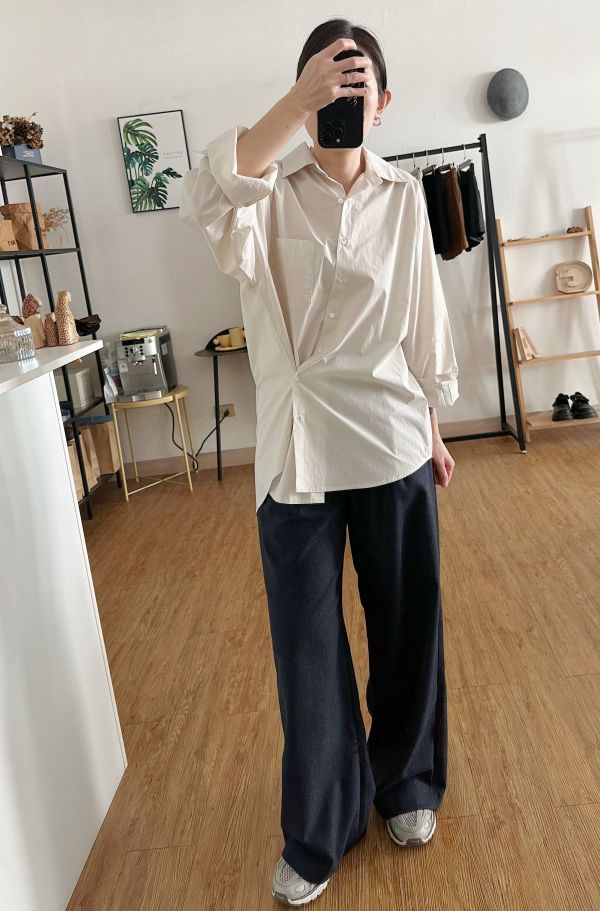 側釦挺版襯衫 側釦襯衫