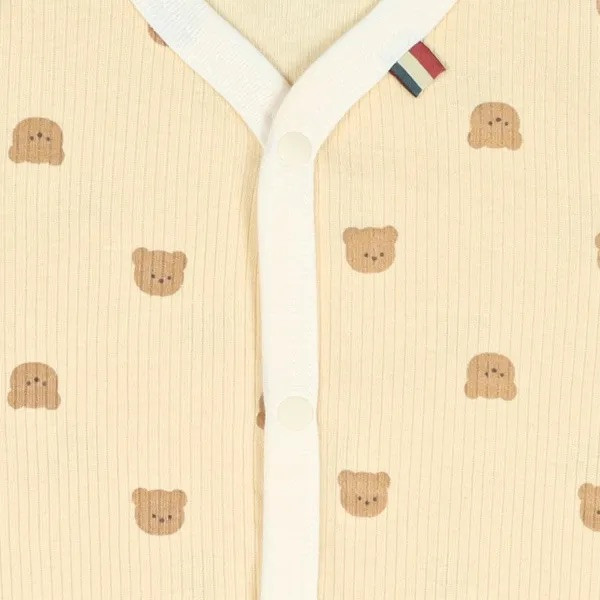日本60-80cm 長袖包屁衣兩件組（三色小標熊熊組） 