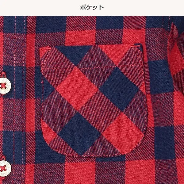 西松屋 紅色格紋襯衫 