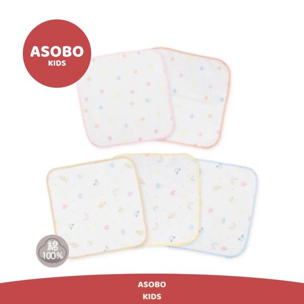 日本 紗布巾5入組（七彩星星） 日本紗布巾 紗布巾 寶寶洗澡巾 沐浴用品 洗澡用品
手帕 毛巾 寶寶毛巾