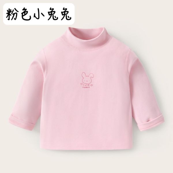 寶寶半高領麻糬發熱衣（粉.白.淺卡其） 