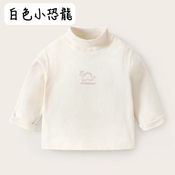 寶寶半高領麻糬發熱衣（粉.白.淺卡其） 