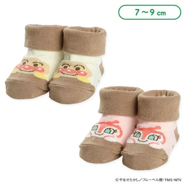 西松屋 7-9cm 新生兒襪（麵包超人/小病毒） 
