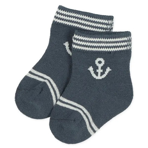 西松屋 7-9cm 新生兒海軍條紋襪三入組 