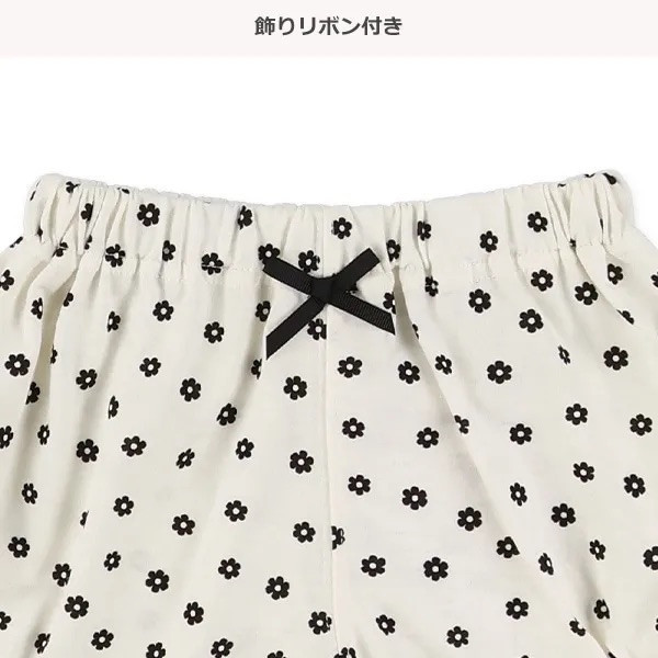 日本寶寶褲 小花花蝴蝶結褲（黑） 