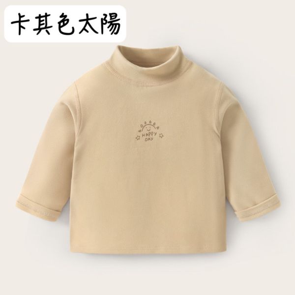 寶寶半高領麻糬發熱衣（粉.白.淺卡其） 