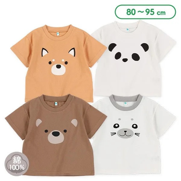 日本西松屋 80/90/95cm 動物短袖上衣 