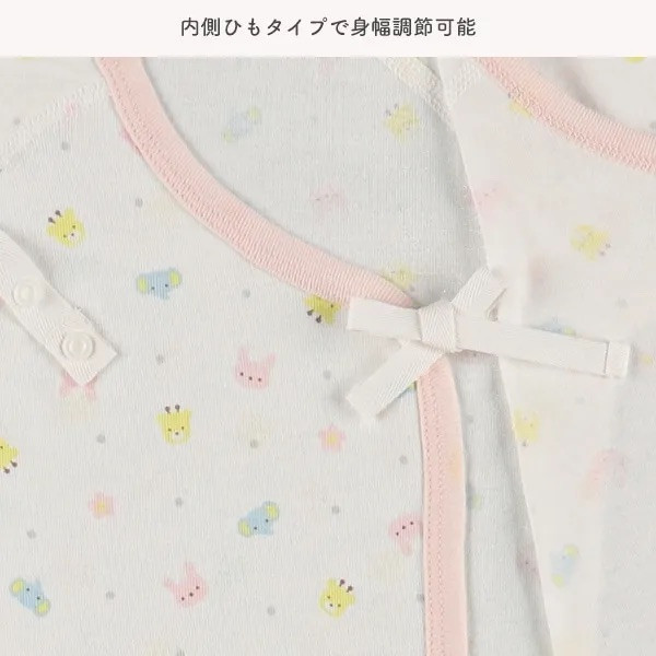 日本西松屋 新生兒紗布衣10件套組（粉色小動物） 