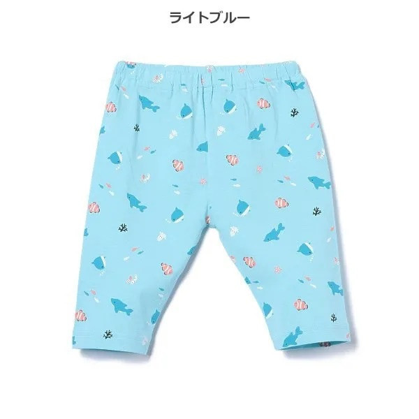 日本 海洋生物五分褲（水藍色 