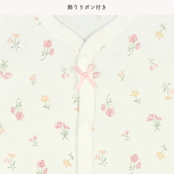 日本短袖包屁衣 玫瑰花和小黃花 日本包屁衣 寶寶包屁衣 包屁衣 寶寶衣服 網眼包屁衣