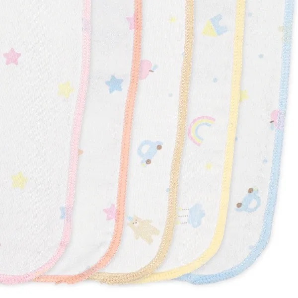 日本 紗布巾5入組（七彩星星） 日本紗布巾 紗布巾 寶寶洗澡巾 沐浴用品 洗澡用品
手帕 毛巾 寶寶毛巾