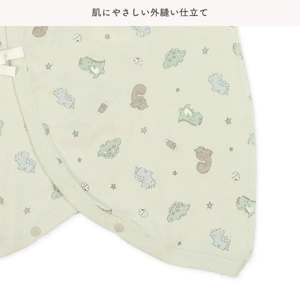 日本 新生兒兔裝2件組（小恐龍） 純棉蝴蝶衣 新生兒兔裝 新生兒 寶寶衣服