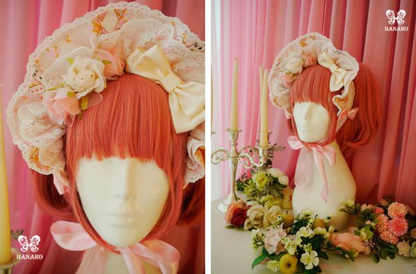 Closet in wonderland bonnet- 2 color Closet in wonderland bonnet- 2 color, lolita fashion, lolita, bonnet, lolita hat, hat, classical
