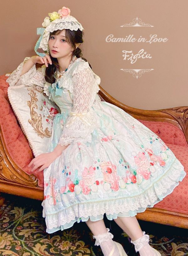 Camille in Love Jumper Skitt Camille in Love Jumper Skirt, JSK, Lolita JSK, Jumper Skirt, dress, Lolita dress, lolita fashion