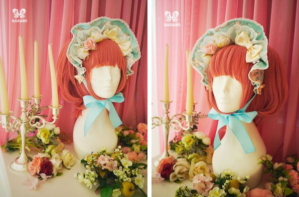 Closet in wonderland bonnet- 2 color Closet in wonderland bonnet- 2 color, lolita fashion, lolita, bonnet, lolita hat, hat, classical