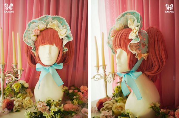 Closet in wonderland bonnet- 2 color Closet in wonderland bonnet- 2 color, lolita fashion, lolita, bonnet, lolita hat, hat, classical