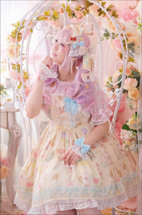 Fairy Floss Chiffon Blouse彩虹棉花糖雪紡上衣 蘿莉塔上衣, 蘿莉塔襯衫, 荷葉邊, 蕾絲上衣, 蘿莉塔時尚