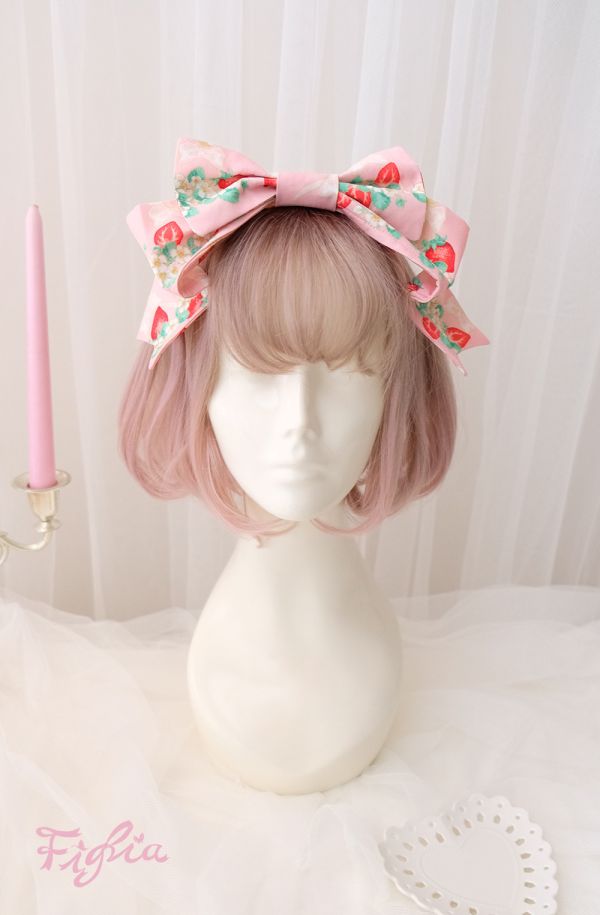 Flowery Strawberry Headband-5 colors Flowery Strawberry Headband, KC, lolita, strawberry, headdress, lolitafashion