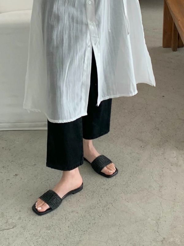 韓國沙灘編織拖 