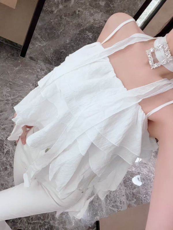 韓國純慾鑽飾繞脖肩帶背心 