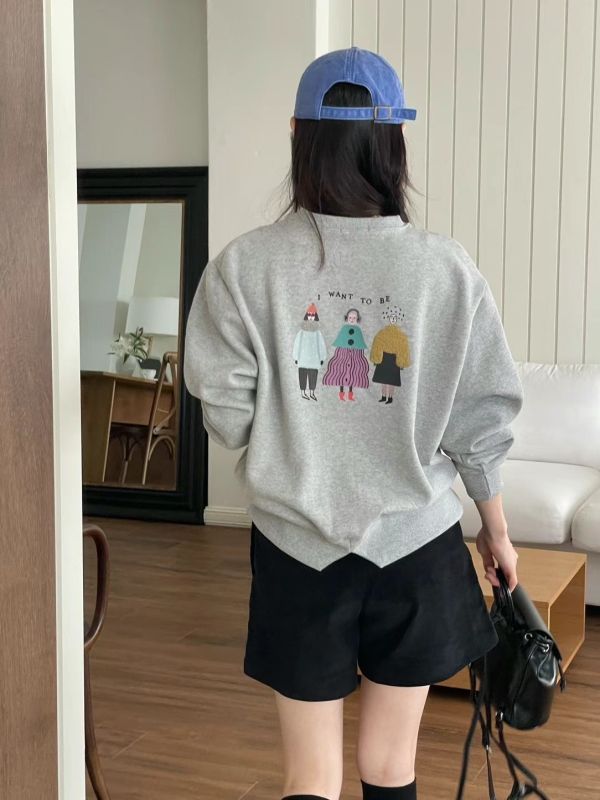 可愛到不行!! 後開岔立體圖案純棉衛衣 