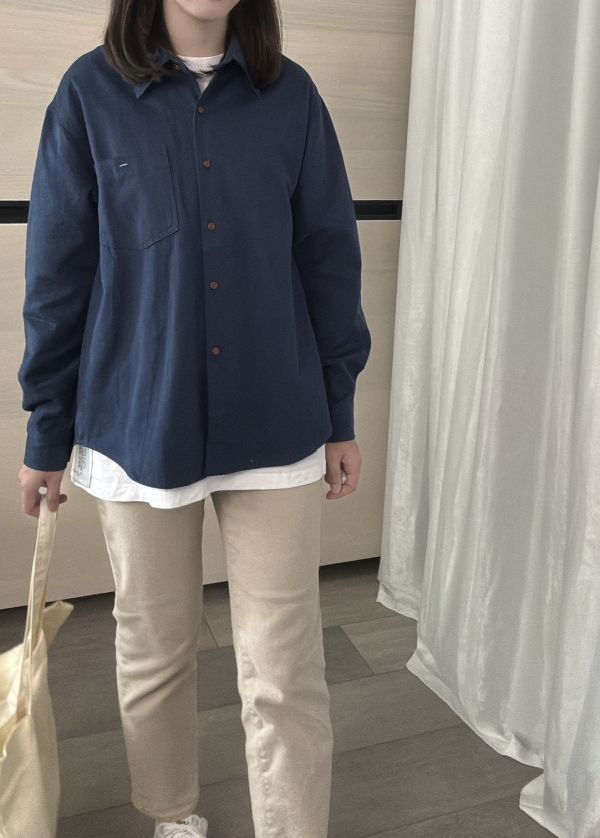 挺版質感撞色扣襯衫 