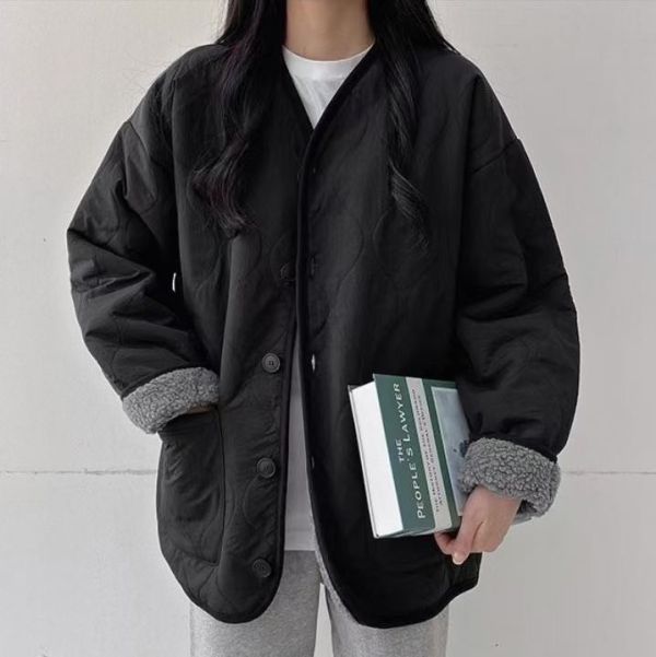 內裡羊羔毛排扣外套 