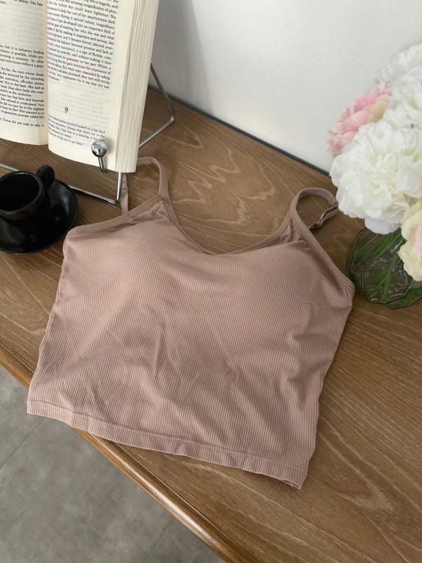 <正韓>細肩可調節挖背bra top 