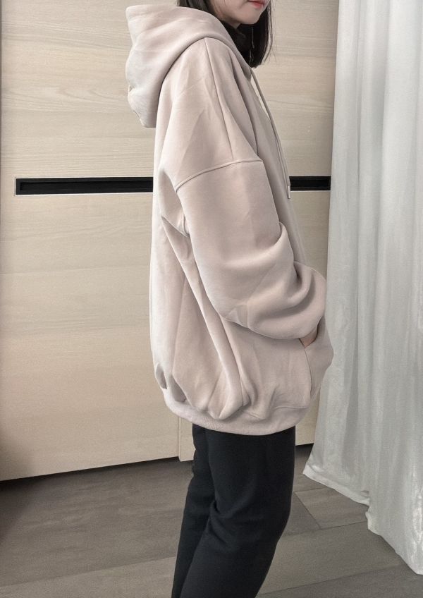 OVER SIZE連帽半拉鍊衛衣 