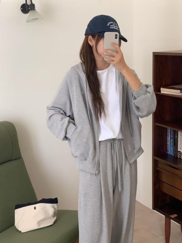 前壓褶鬆緊綁帶彈性棉褲 