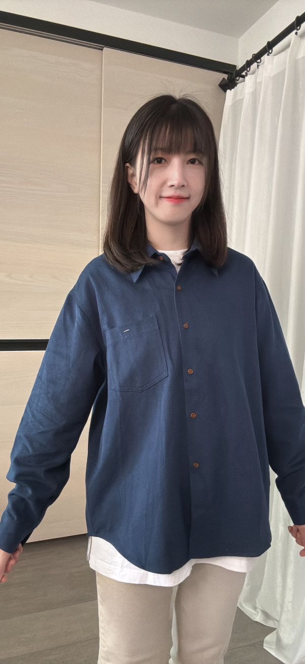 挺版質感撞色扣襯衫 