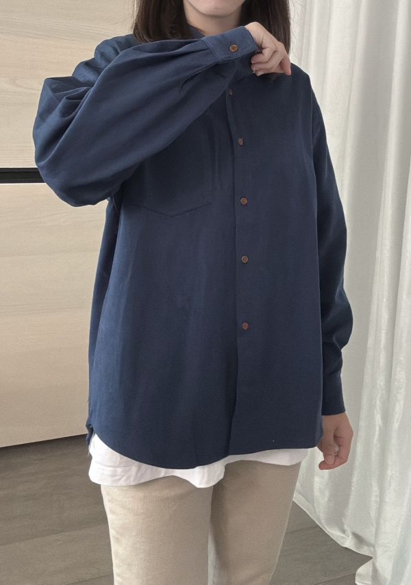 挺版質感撞色扣襯衫 