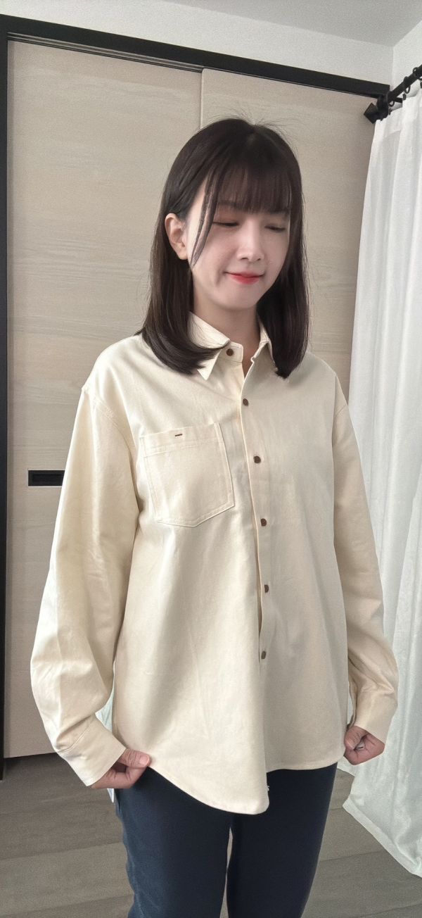 挺版質感撞色扣襯衫 