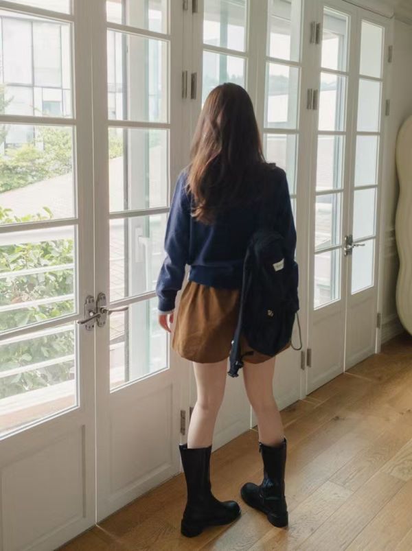 假兩件雙色開衫 