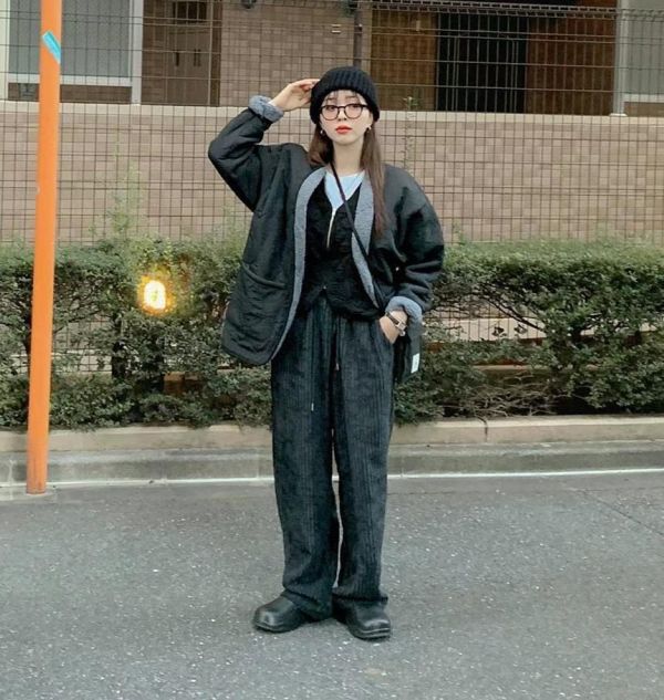 內裡羊羔毛排扣外套 