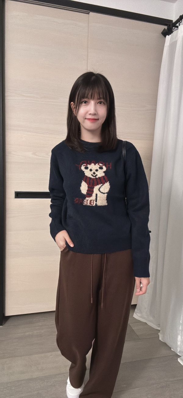 暖呼呼圍巾熊毛衣 