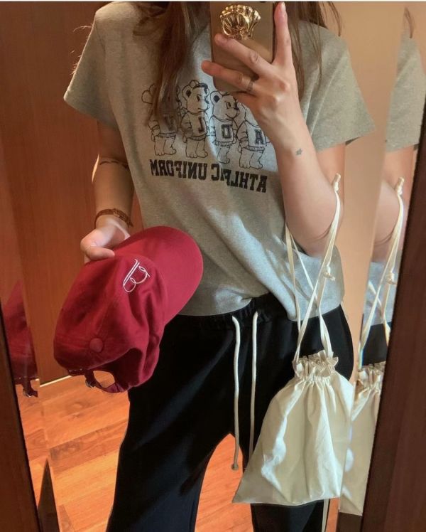 小熊隊友舒適彈性短版T 