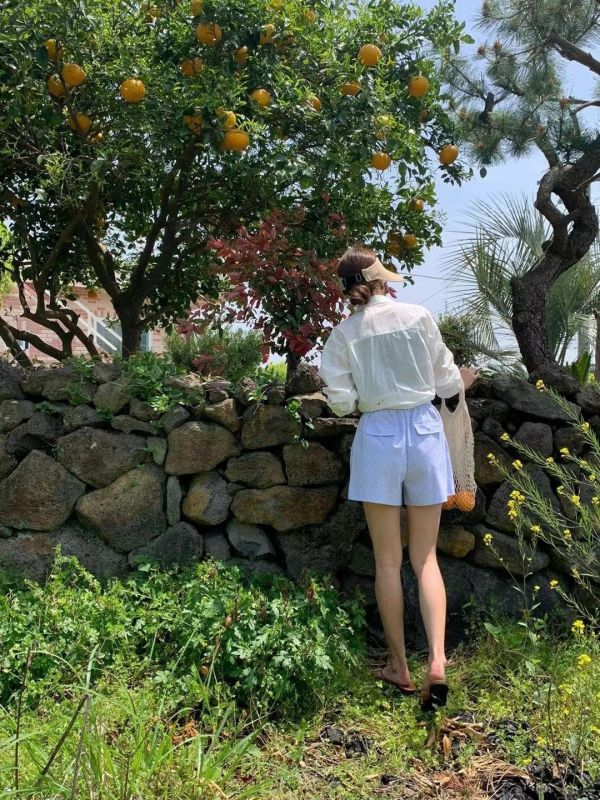 條紋休閒短褲 
