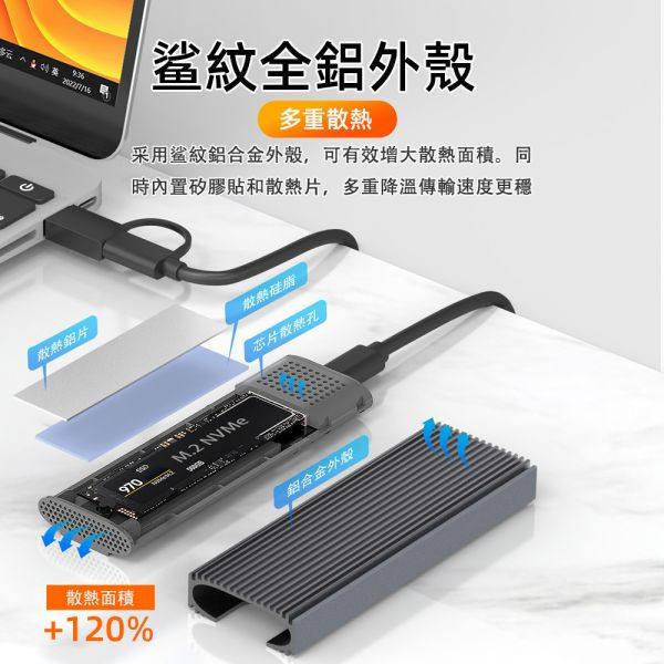 M2H M.2 NVME SSD硬碟外接盒福利品 M.2 外接盒