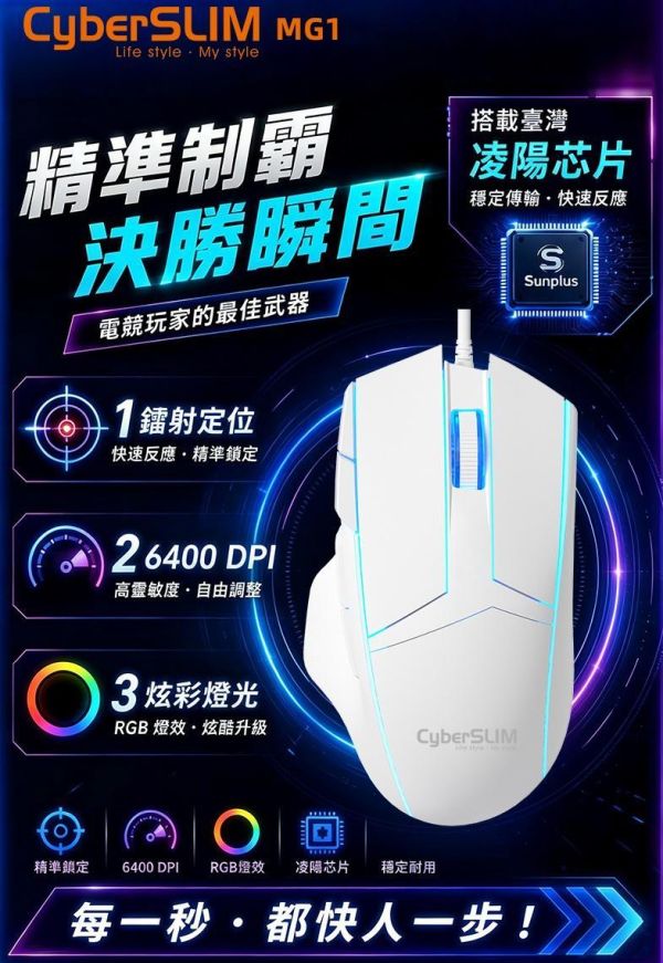 CyberSLIM MG1 遊戲滑鼠 有線滑鼠 #電競滑鼠#有線滑鼠#RGB滑鼠#遊戲滑鼠#6400DPI#電腦滑鼠#FPS#VALORANT#CS2#LOL#CyberSLIM

#MG1#RGB電競#USB滑鼠