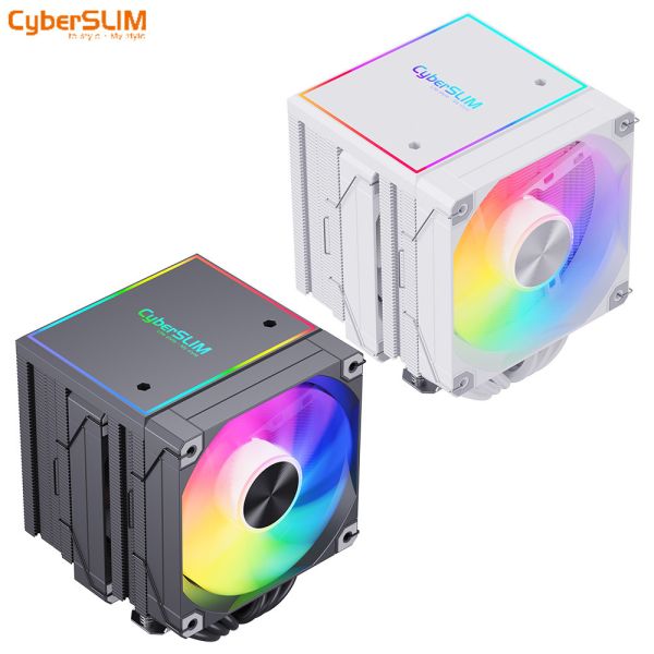 CyberSLIM CS120-ARGB CPU散熱器 雙塔雙風扇 