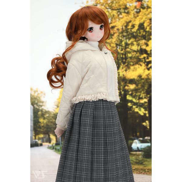 荷葉邊短羽絨服（米色） 